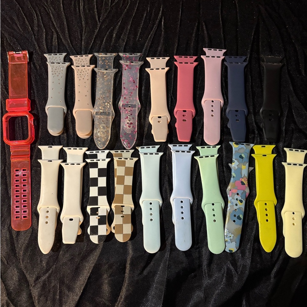 Apple Silicone and Designer Replacement Watch Bands - Mixed Colors - Picture 2 of 5